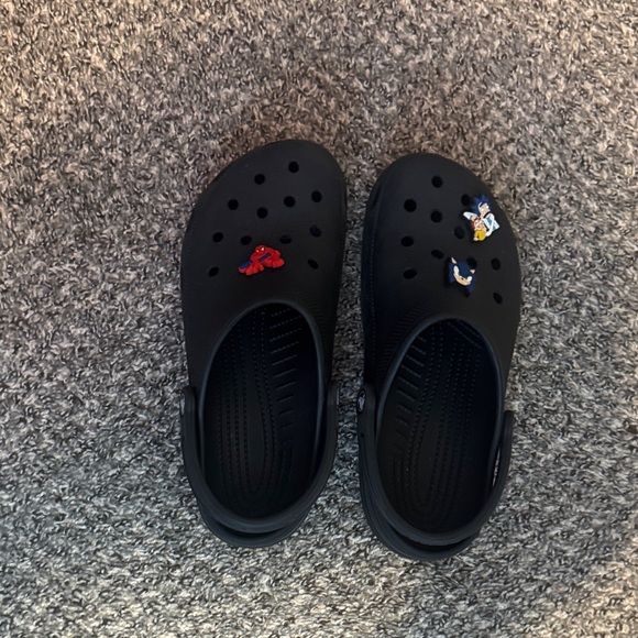 CROCS Black Water Shoes with Fun Charms - Picture 1 of 1